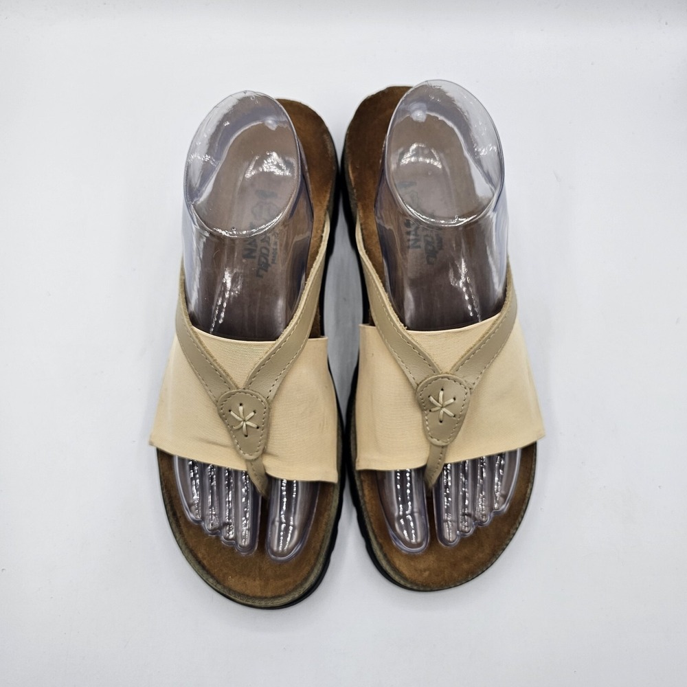 Naot Orion Sandals‎ Womens 10 Beige Chunky Platform Slide Thong Flower Comfort - Picture 4 of 13